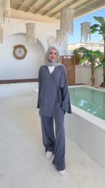 Pure Kimono Takım - Antrasit - Görsel 5