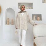 Mizgin Çizgi Gömlek - Vizon