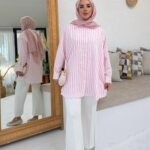 Firuz Çizgi Gömlek - Pembe