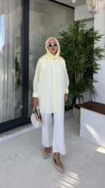 Firuz Çizgi Gömlek - Sarı - Görsel 4