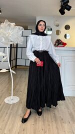 İnci Kolyeli Gömlek - Beyaz - Görsel 6