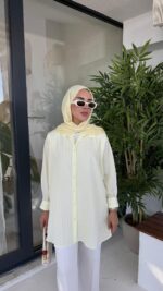 Firuz Çizgi Gömlek - Sarı - Görsel 5