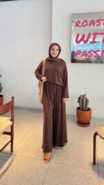 Lalin Oyşo Takım - Kahverengi - Görsel 5