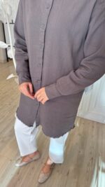 Keten Gömlek - Antrasit