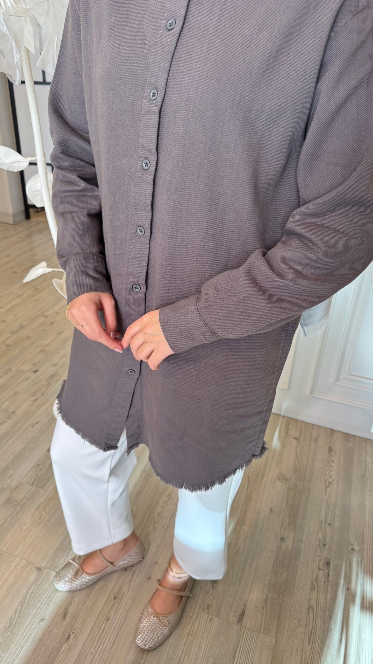 image_1950-125.jpg Keten Gömlek - Antrasit - Görsel 1