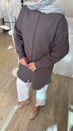 Keten Gömlek - Antrasit - Görsel 2