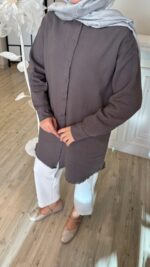 Keten Gömlek - Antrasit - Görsel 2