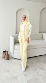 Tuşe Yelek Takım - Sarı