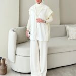 Tuşe Yelek Takım - Beyaz