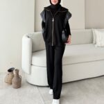 Tuşe Yelek Takım - Siyah