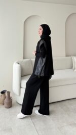 Tuşe Yelek Takım - Siyah - Görsel 2