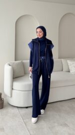 Tuşe Yelek Takım - Lacivert - Görsel 2