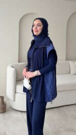 Tuşe Yelek Takım - Lacivert - Görsel 6