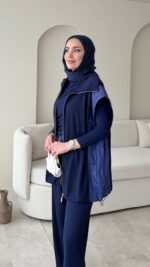 Tuşe Yelek Takım - Lacivert - Görsel 6