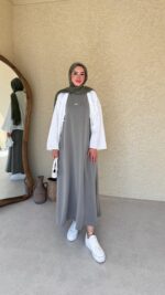 Hona Oyşo Elbise - Adaçayı - Görsel 5