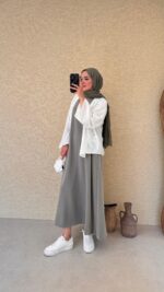 Hona Oyşo Elbise - Adaçayı - Görsel 6