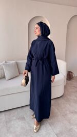 Esil Tensel Elbise - Lacivert