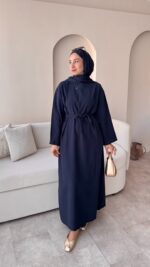 Esil Tensel Elbise - Lacivert - Görsel 2