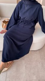 Esil Tensel Elbise - Lacivert - Görsel 4