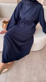 Esil Tensel Elbise - Lacivert - Görsel 4