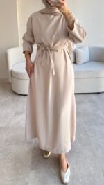 Esil Tensel Elbise - Bej - Görsel 10