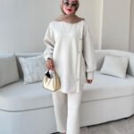 Sole Düğmeli Scuba Takım - Taş