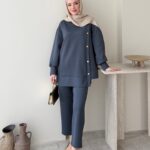 Sole Düğmeli Scuba Takım - Antrasit