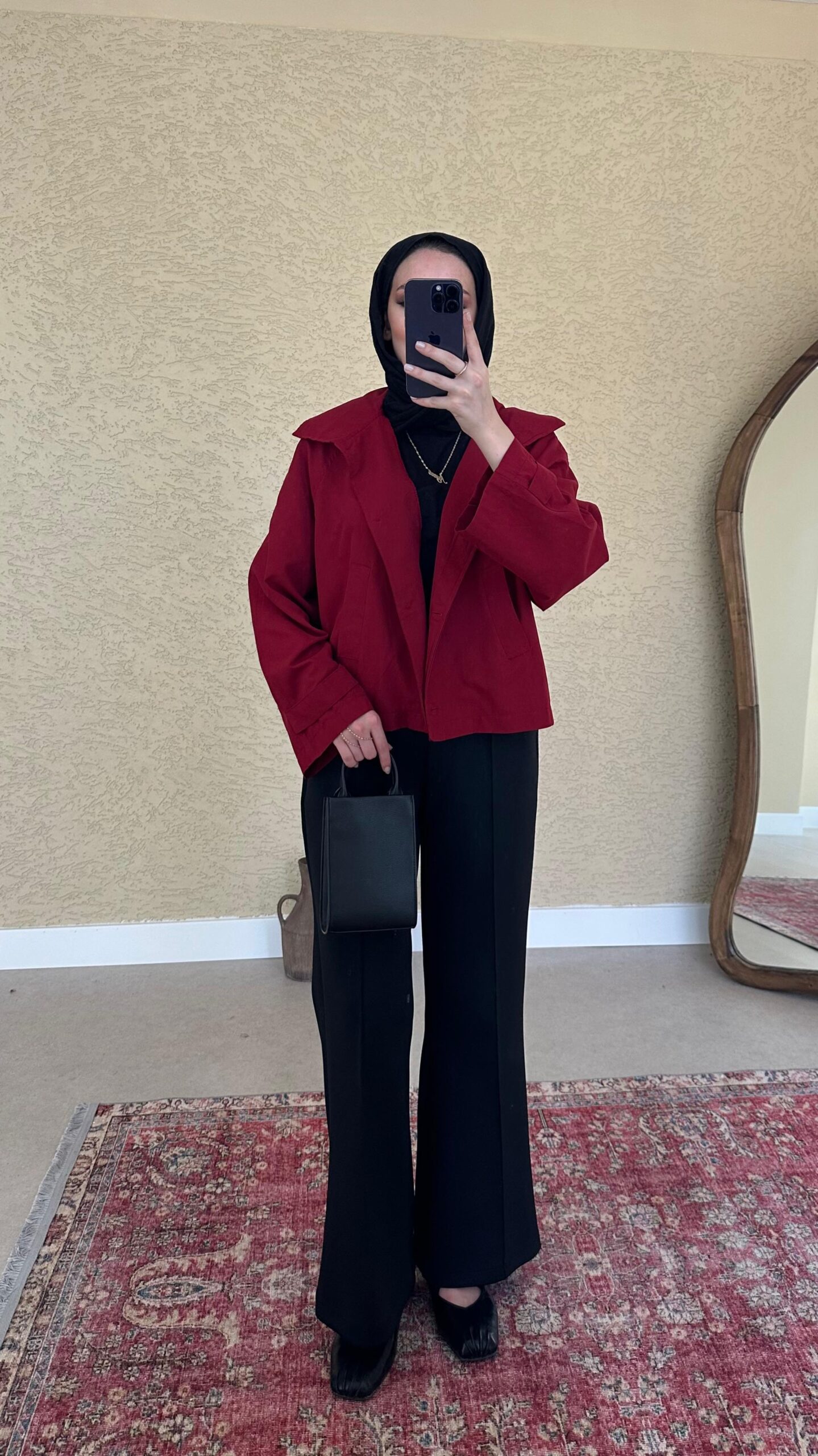 image_1950-1458.jpg Oslo Mini Trenç - Bordo - Görsel 1