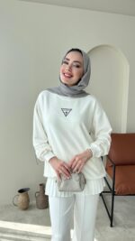 Muadil Sweat - Beyaz - Görsel 3