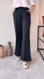 Uzun Scuba Çimalı Pantalon - Siyah - Görsel 2