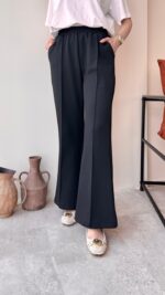 Uzun Scuba Çimalı Pantalon - Siyah - Görsel 2
