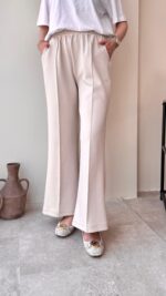 Uzun Scuba Çimalı Pantalon - Taş