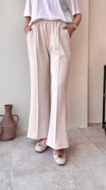 Uzun Scuba Çimalı Pantalon - Taş