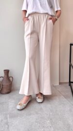 Uzun Scuba Çimalı Pantalon - Taş - Görsel 2