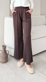 Uzun Scuba Çimalı Pantalon - Kahverengi