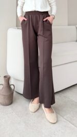 Uzun Scuba Çimalı Pantalon - Kahverengi