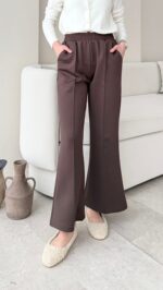 Uzun Scuba Çimalı Pantalon - Kahverengi - Görsel 2