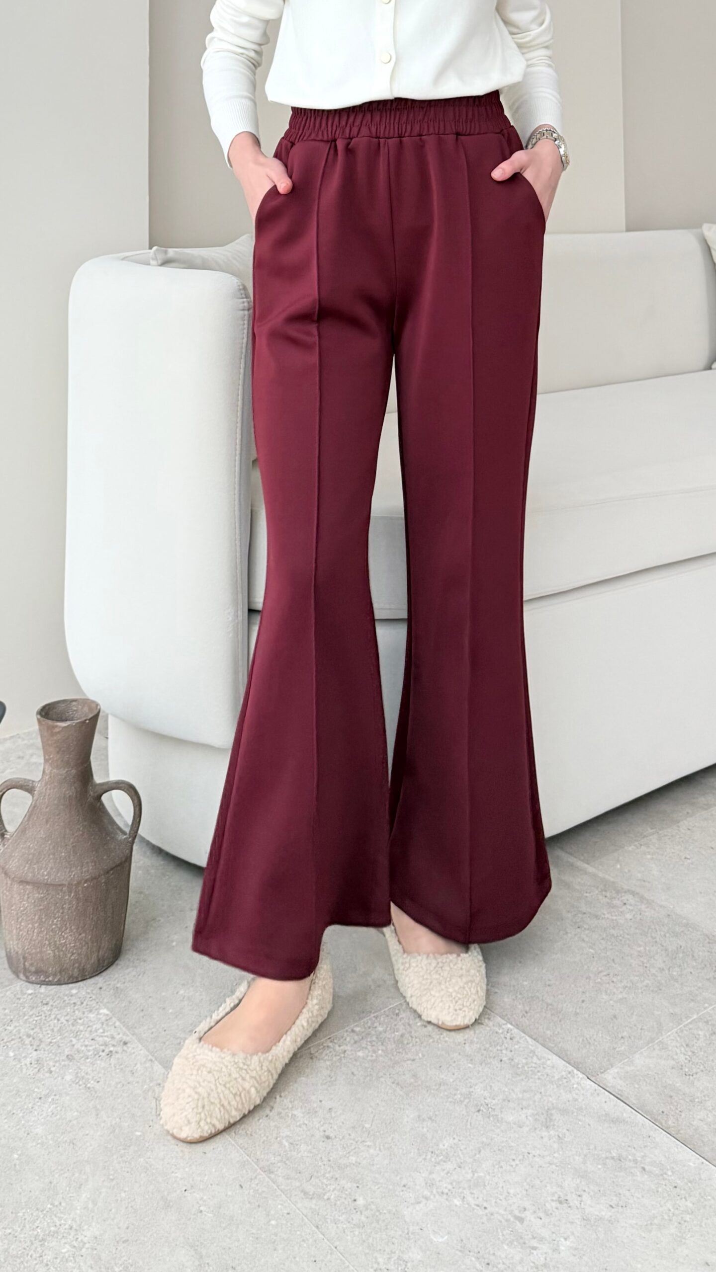 image_1950-1544.jpg Uzun Scuba Çimalı Pantalon - Bordo - Görsel 1