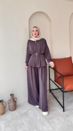 Zerda Kemerli Premium Oyşo Takım - Kahverengi - Görsel 5