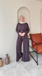 Zerda Kemerli Premium Oyşo Takım - Kahverengi - Görsel 7