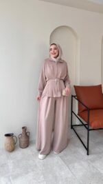 Zerda Kemerli Premium Oyşo Takım - Bej