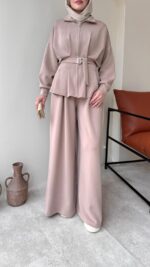 Zerda Kemerli Premium Oyşo Takım - Bej - Görsel 3