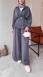 Zerda Kemerli Premium Oyşo Takım - Antrasit - Görsel 4