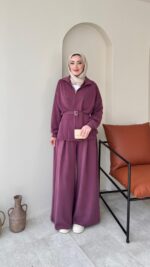 Zerda Kemerli Premium Oyşo Takım - Mürdüm