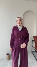 Zerda Kemerli Premium Oyşo Takım - Mürdüm - Görsel 2