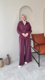 Zerda Kemerli Premium Oyşo Takım - Mürdüm - Görsel 5