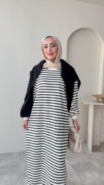 Misra Basic Elbise - Siyah - Görsel 5