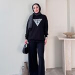 Lunar Taşlı Pantalon - Siyah