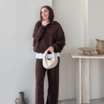 Lunar Taşlı Pantalon - Kahverengi