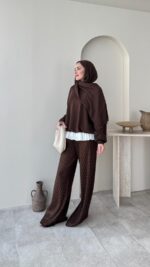 Lunar Taşlı Pantalon - Kahverengi - Görsel 2